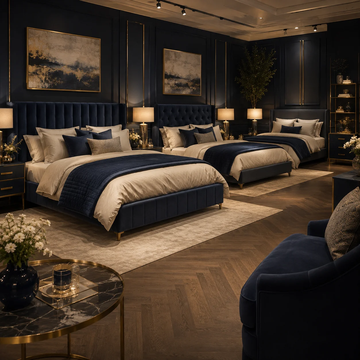 Luxury bed showroom interior